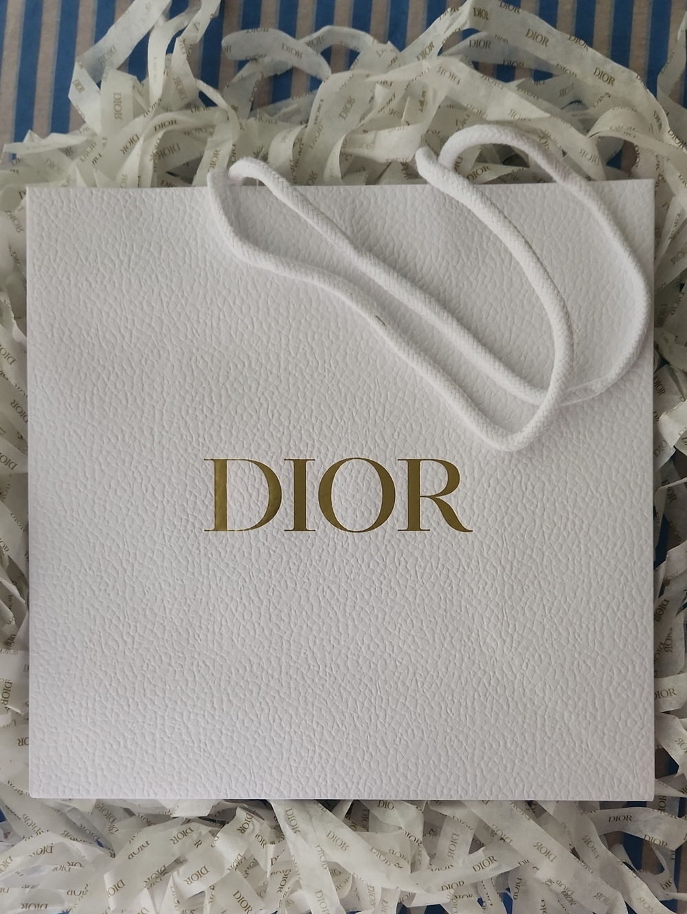 Dior White Shopping Bag